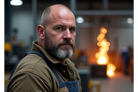 Portrait of Fabrication Manager, Marcus Thorne, overseeing operations.