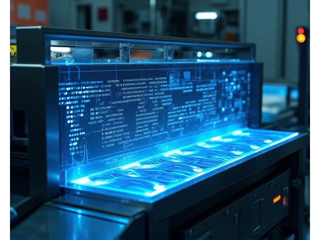 Diagram displaying AI algorithms over a fish processing machine.